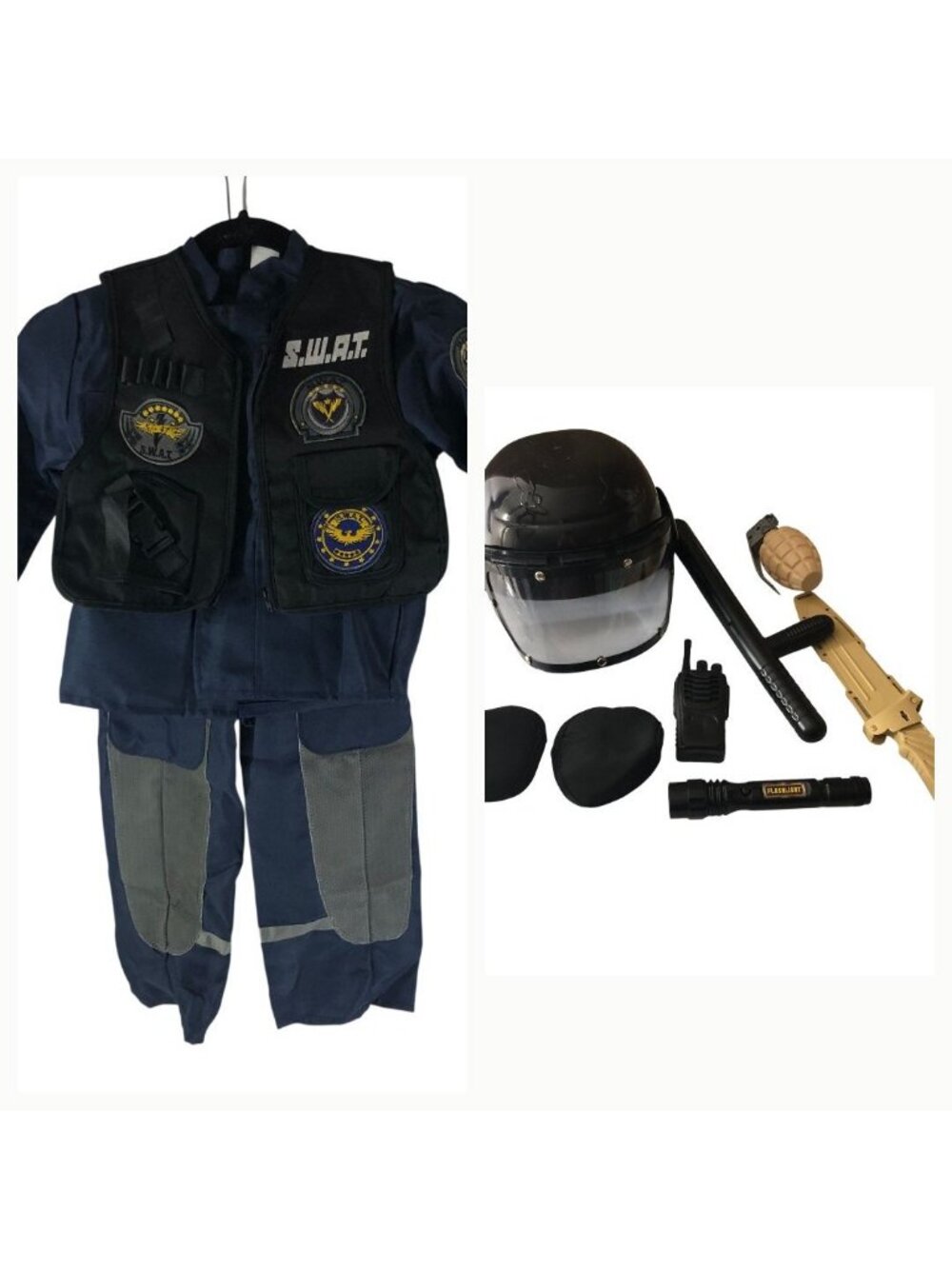 Spooktacular Creations Toddler SWAT Costume Set Halloween Dress Up 3-4 Years